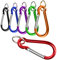 Com-four® 6X Petit Mousqueton avec Porte-clés en Aluminium Antirouille pour Extérieur, Randonnée, Pêche [La Sélection Varie]