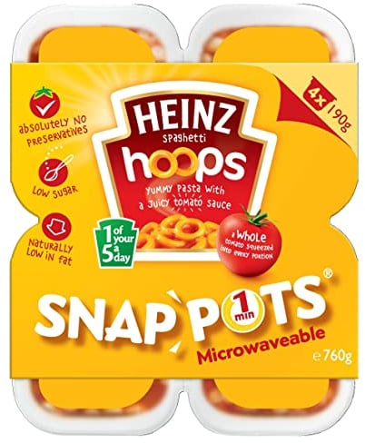 Heinz Spaghetti Hoops Snap Pots 4x190g