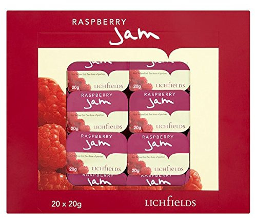 Lichfields Lot de 20 portions individuelles de confiture de framboise 20 x 20 g