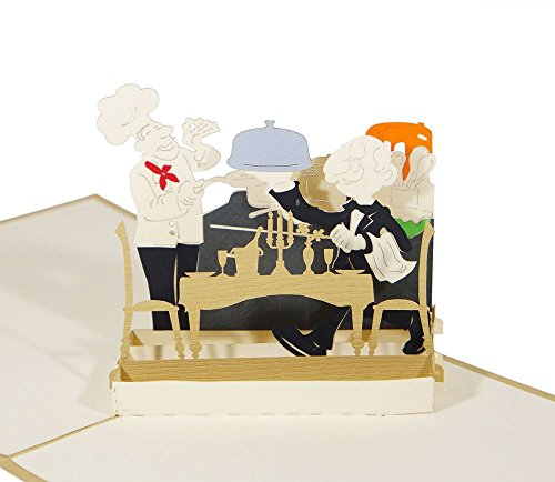 3D KARTE Essensgutschein I Pop-Up Karte als Gutschein, Geburtstagskarte, Geldgeschenk I Klappkarte als Restaurantgutschein