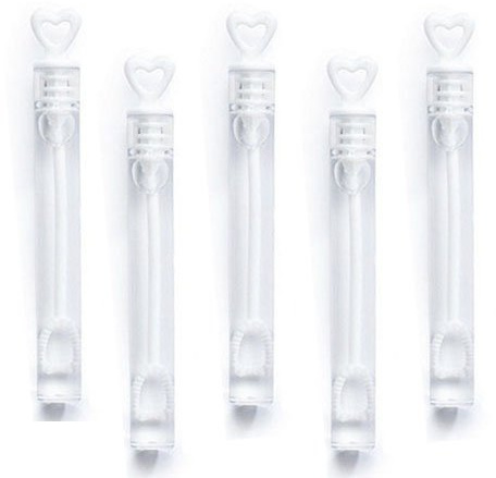 48x Seifenblasen Röhrchen Weiß mit Herz Wedding Bubbles Hochzeit Mitbringsel Dekoration