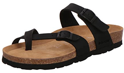 Rohde Damen Zehentrenner Pantolette Alba 5594, Größe:38 EU, Farbe:Schwarz