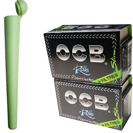 OCB 2 x Rolls 4 Meter Paper + Filter Slim Long Papers Blättchen + 1 x Transporthülle (sortierte Farbe)