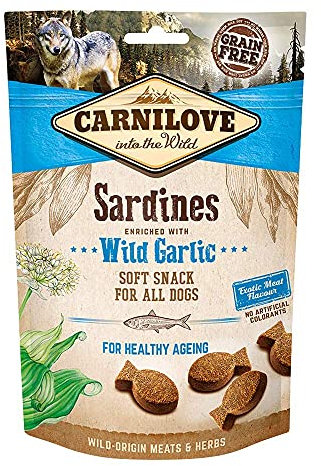 Carnilove Sardinen angereichert mit wildem Knoblauch Soft Snack für alle Hunde