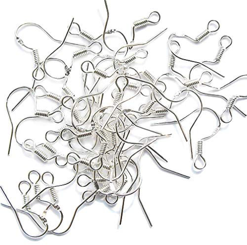 20 Pairs 925 Sterling Silver Earring Hooks, Wire 0.66 mm Hypoallergenic Earring Fish Hook Connector, Women Jewelry Findings Earrings Parts DIY Making, Fine Jewellery Present for Mother Women
