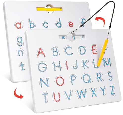 GAMENOTE Magnetic Letter Board Double Sided, ABC Alphabet Tracing Board