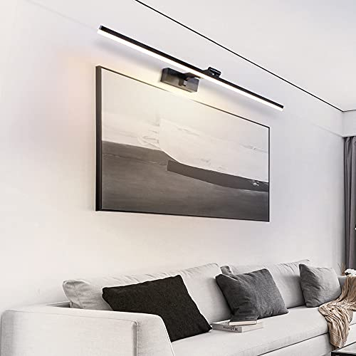 MantoLite Einstellbare Farbtemperatur Bild Wandleuchten, 16W 80CM Schwarz Waschtisch Badezimmer Verstellbarer Wandleuchter Beleuchtung Fixture Nachttisch Kosmetikspiegel Licht 3000K/4500K/6000K