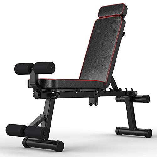 AIZYR Multifunktion Einstellbar Hantelbank, Utility Bänke Set Neigen Sie Ablehnen Sit Up Bänke Für Ganzkörperübungen Maximale Belastung 150 Kg,Schwarz,Long