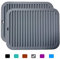 2 Pack Large Silicone Trivet Mats,Heatproof Hot Pads Pot Holder,9x12 Non Slip Flexible Durable Heat Resistant Pot Coaster Kitchen Countertop Table Mats (Wavy Gray)