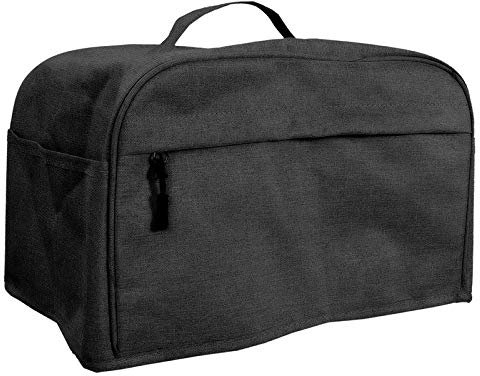 Brotmaschine Abdeckung UCARE Brotbackautomaten Abdeckung 2/4 Scheiben Toaster Abdeckung mit Reißverschluss und Tasche Klein (Schwarz, L 40 * 19 * 20cm)