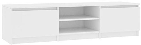 Tidyard TV Schrank TV Tisch TV Lowboard TV Board Fernsehschrank TV Bank Fernsehtisch Sideboard Lowboard Wohnwand Wohnzimmer Weiß 140×40×35,5 cm Spanplatte