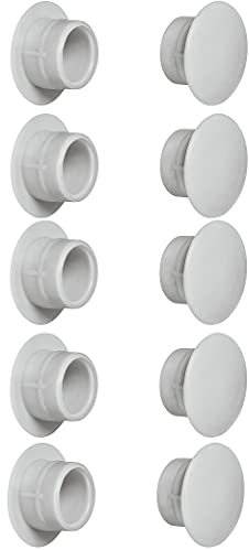 cyclingcolors 10x tappo chiusura plastica nero bianco grigio marrone mobili inserto cappuccio copriforo fori (Ø12mm/grigio chiaro RAL 7035)