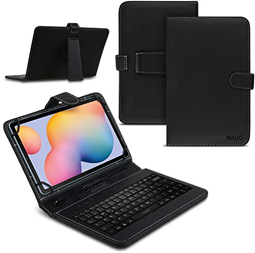 Tablet Hülle kompatibel mit Xiaomi Mi Pad 6/6 Pro 11 Tasche Tastatur Keyboard QWERTZ Schutzhülle Cover Standfunktion USB Schutz Case, Farben:Schwarz
