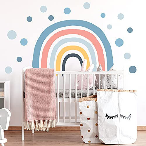 Buer Homie Regenbogen Wandtattoo Kinderzimmer MäDchen, Selbstklebende Tapete Kinderzimmer Wandaufkleber Kinderzimmer Wandbilder