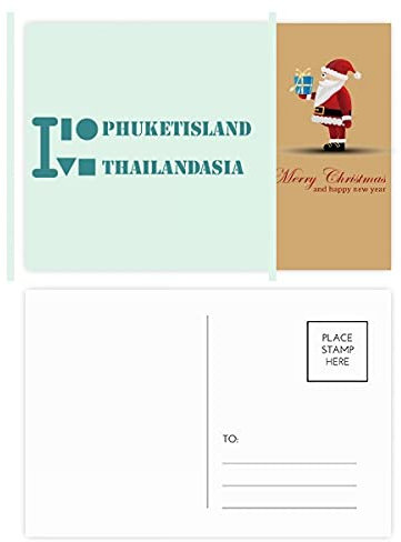 Phuket Island Thailand Asia Santa Claus Postkarten-Set, Dankeskarte, 20 Stück