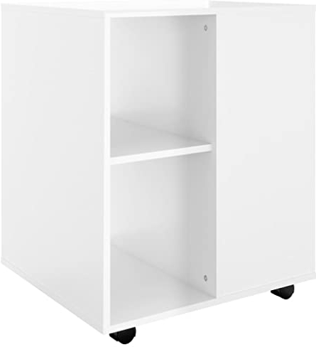 vidaXL Rollschrank mit Fächern Rollcontainer Büroschrank Aktenschrank Bürocontainer Schrank Büro Druckerschrank Hochglanz-Weiß 60x53x72cm Holzwerkstoff