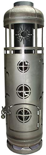 Feuerstelle Feuertonne Leuchtturm mit Fackeleinsatz