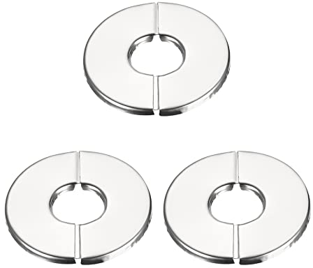sourcing map 3 Stück Wand-Split-Flansch, 201 Edelstahl, runde Rosette für Rohre mit 23 mm Durchmesser