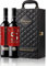 Estuche-Maletín de LUJO con 2 Exclusivos Vinos. Elegante Regalo de Vino Tinto Premium «S» EDICIÓN LIMITADA Etiqueta de Cuero y Set de 4 Accesorios