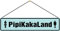 AGDeko® Blechschild 46x10cm Pipi Kaka Land lustiges Hinweis Schild Toilette WC mit Kordel zum Aufhängen