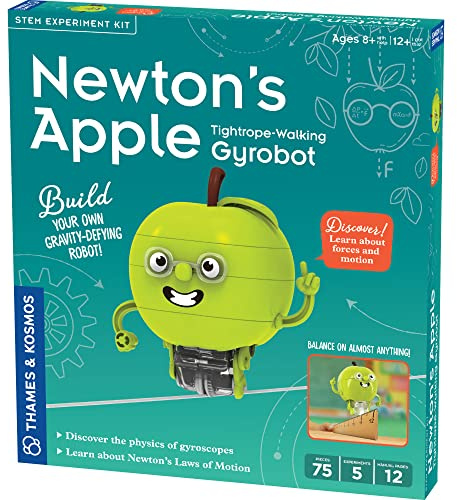 Thames & Kosmos Newton's Apple Tightrope-Walking Gyrobot, Teens and Kids Science Kit, Learning Resources for Physics Concepts, STEM Toys for Science Experiments, Age 8+ with Help & Age 12+ Alone