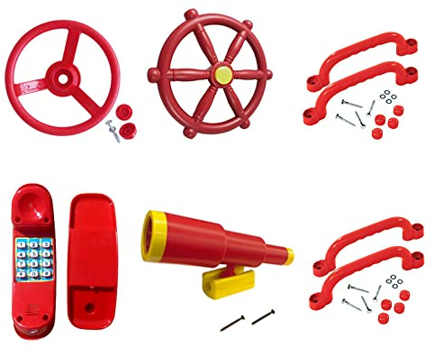 Harilla Spielplatz-Zubehör, Piratenschiff-, Spielzeug, Telefon, Lenkrad, Outdoor-Spielset, Schaukel-Set, Zubehör für Geburtstagsgeschenke im Garten,