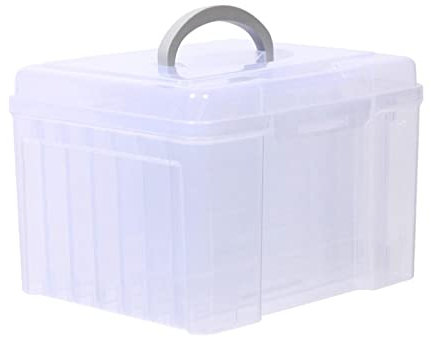 Fenteer Foto-Organizer-Box mit Trennwänden, Aktenhalter mit 6 Trennwänden, große Foto-Organizer, Grußkarten-Aufbewahrungsbox für die Präsentation von Bildern