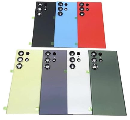 SHOWGOOD for Samsung Galaxy S23 Ultra 5G Back Battery Cover Rear Door Housing Rear Glass Case for Galaxy S23Ultra with Camera Lens (Black)