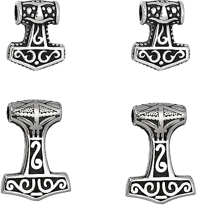 UNICRAFTALE 4pcs Thor'S Hammer Colgantes 20~29.5mm Acero Inoxidable Antiguo Viking Thor'S HammerKnot Charms Potente Protección Amuleto Collar Charms para la Fabricación de Joyas
