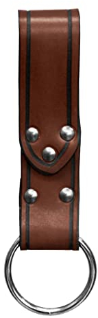 Handgefertigte Gürtelschlaufe mit Ring - Axt-Halter - braun - für LARP; Mittelalter, Fantasy & Cosplay