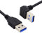 CY Câble coudé USB 3.0 Type-A mâle vers droit 3.0 Type-A mâle 5 Gbit/s Câble coudé à 90 degrés vers le haut 40 cm 5 Gbps