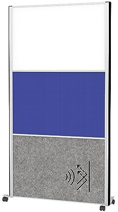 MAUL Trennwand MAULconnecto 180x100cm | Raumteiler für Büro und Schreibtisch | Freistehender Raumtrenner mit Rollen | Ideal als Sichtschutz und Schallschutz |Pinnboard + Whiteboard + Akustikvlies