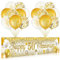 50th Wedding Anniversary Decorations White Gold Happy 50th Anniversary Yard Banner and Balloons for Golden Wedding Party Decorations