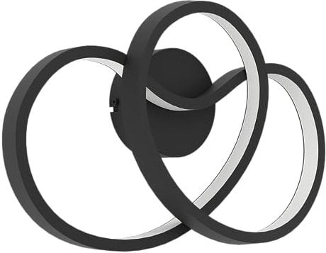 EGLO LED Wandleuchte innen Gianella, minimalistische Wandlampe, Wandbeleuchtung aus Metall in Schwarz, Flur und Wohnzimmer Lampe, warmweiß