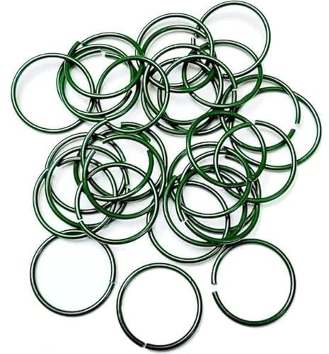 ZOPPER 100 Garden Plant Rings, Reusable Green Plastic Coated Twisty Ties for Securing Plants, Vines, and Stems, Indoor and Outdoor Plant Support