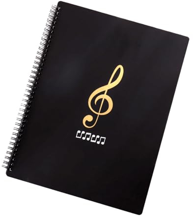 A4 Notenmappe,Wasserdicht Klarsichthüllen 30 Fächer/60 Seiten Music Sheet Chormappe A4 Registermappen, 31.5 * 24.6CM Präsentationsmappe für Papier, Manuskript, Kunstwerke, Gemälde, Fotos(Schwarz)