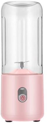 Exprimidor eléctrico recargable, exprimidor de cítricos de 500 ml, licuadora portátil para naranja, limón, 6 cuchillas, fácil de limpiar, mini licuadora para viajes, cocina, gimnasio, oficina (rosa)