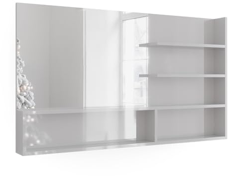 Vicco Spiegelregal Wandspiegel Badezimmerspiegel Badspiegel Schminkspiegel-Regal Spiegel-Regal-Kombination Badregal Kosmetikspiegelregal Badmöbel Badezimmermöbel