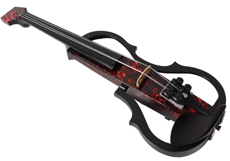 Violon électrique sans Tête, Kit de Violon électrique en Bois, Violon Silencieux, Violon électrique Multifonctionnel pour la Pratique de la Performance (Pétale de rose)