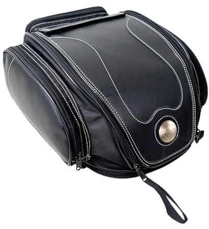 GaRcan Motorbike Tool Set Multifunktionaler Reiserucksack Große Kapazität Retro wasserdichte Motorrad-Leder-Rücksitztaschen Hecktasche Motorbike Riding Bag