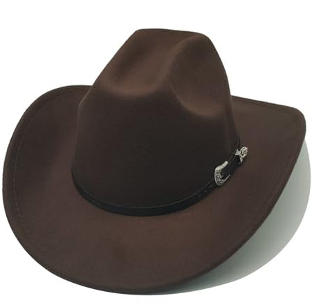 Willheoy Unisex Cowboyhut Schwarz Herren Cowgirl Kostüm Damen mit Band Werternhut Cowboyhut Fasching