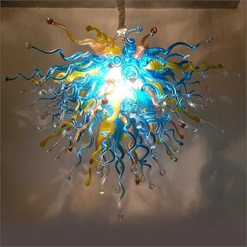 YAOYIYAO Lámpara de araña de cristal de Murano, lámpara de cristal soplada a mano adecuada para decoración de cocina
