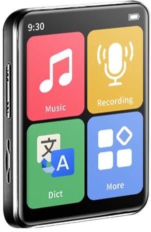iFutniew Mini lettore MP3 portatile Bluetooth piccolo lettore musicale touch screen Walkman lettore musicale sportivo integrato scheda 32G nero facile da usare