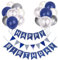 Luftballons Geburtstag Dekoration Set, Marineblau Silber Geburtstagsdeko Happy Birthday deko Banner Party Deko Geburtstag Set mit Luftballons Dreiecksflaggen Girlanden（Marineblau+PT）