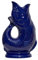 The Original Gluggle Jug Carafe décorative en forme de poisson Bleu cobalt Taille XL 28 cm 1,4 l