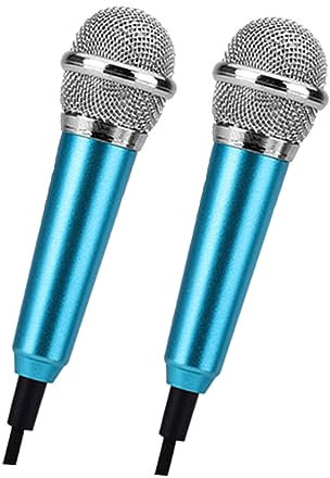 TOGEVAL 2pezzi Microfono Karaoke Mini Per Smartphone Compatibile Karaoke e Portatile Per e Registrazioni