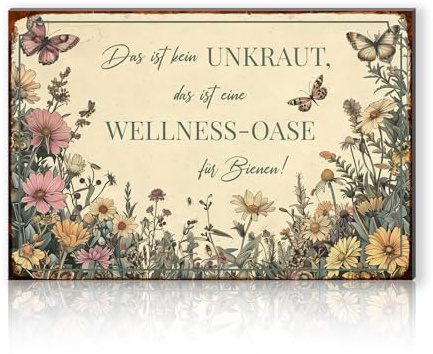 Finest Folia Gartenschild 30x20cm Alu Verbundplatte UV Druck Deko Garten Schild Dekoration Sprüche für den Außenbereich mit Spruch wetterfest RV001 (Motiv 04)