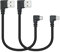 Câble d'alimentation micro USB court de 10 pouces, 90 degrés USB A angle gauche vers micro USB angle gauche et droit, chargement et transfert de données, pour téléphone, caméra embarquée, appareil