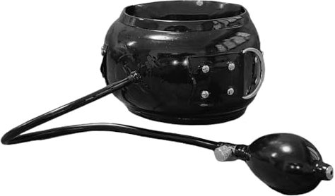 GREEFEI Latex Gummi Aufblasbarer Halsreif Hinten Reißverschluss,Latex Cosplay Kragen Kostüm Halsreif L