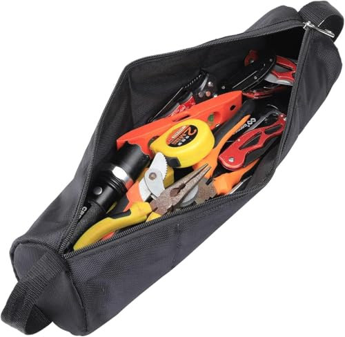 Tool Bag,40cm×11cm tool Bag Organiser,Heavy Duty Muti-Purpose Wide Open Mouth Tool Storage Bag With Hanging Loop,Muti-Purpose Small Tool Bag,Tools Gift For Men